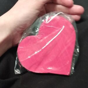 Pink heart hand painted ornament